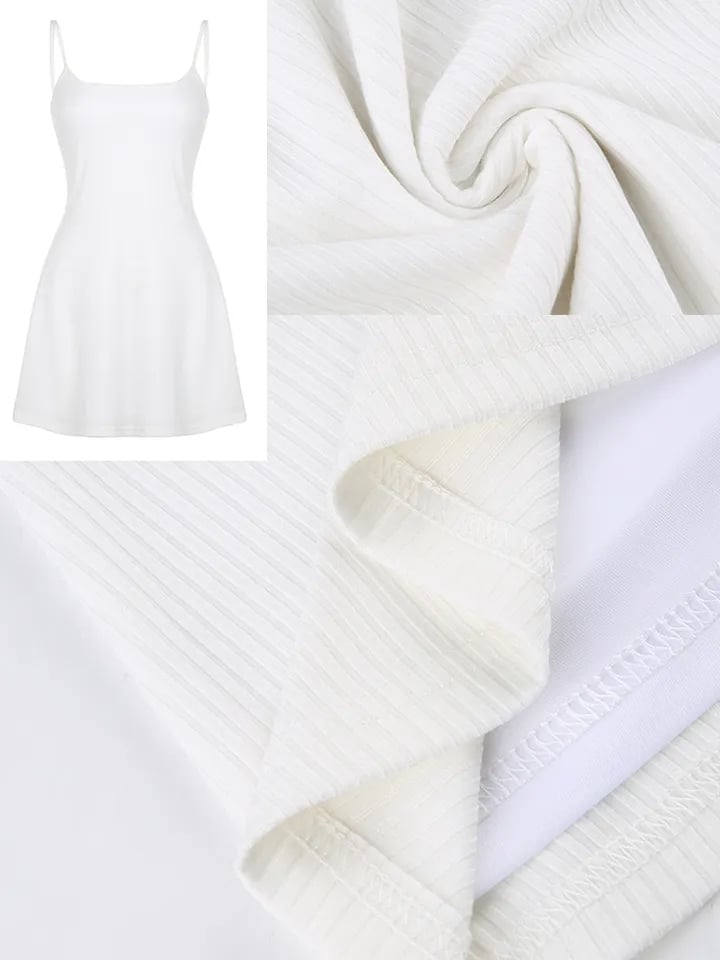 White Spaghetti Strap Mini Dress