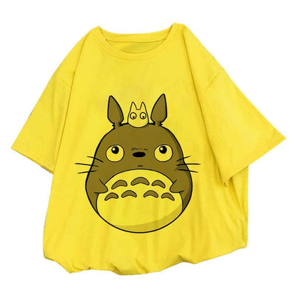 Cute Anime Japanese Print Cartoon Oversize Short Sleeve T-shirt