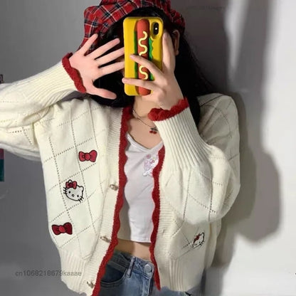 Cat Anime Print Cardigan
