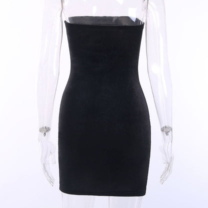 Cute Sexy Heart Love Velvet Mini Split Dress Bodycon Sleeveless Backless Party E-Girl Kawaii Korean Japanese Harajuku Retro Streetwear Fashion