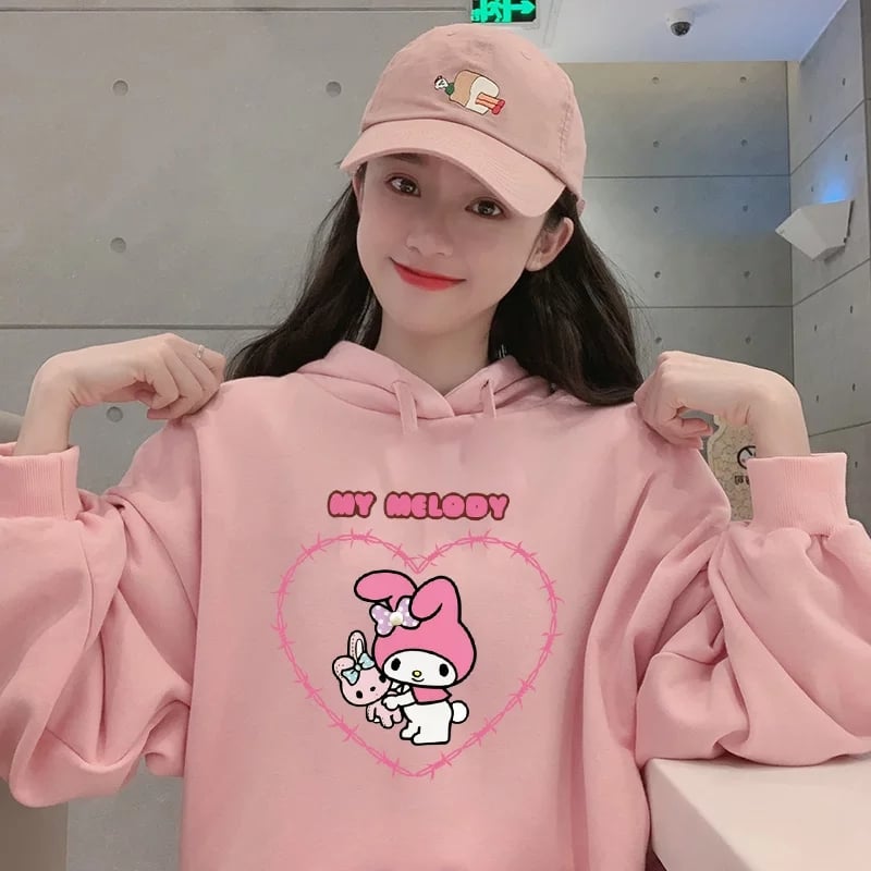 Cute Anime Japanese Cartoon Print Long Sleeve Hoodie