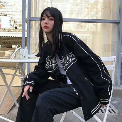 Black Oversized Baseball Jacket