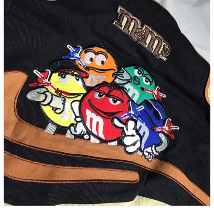Cute Chocolate Embroidery Patch Retro Oversize Vintage Racer Jackets Long Sleeve Pullover Aesthetic Casual E-Girl Kawaii Korean Japanese Harajuku