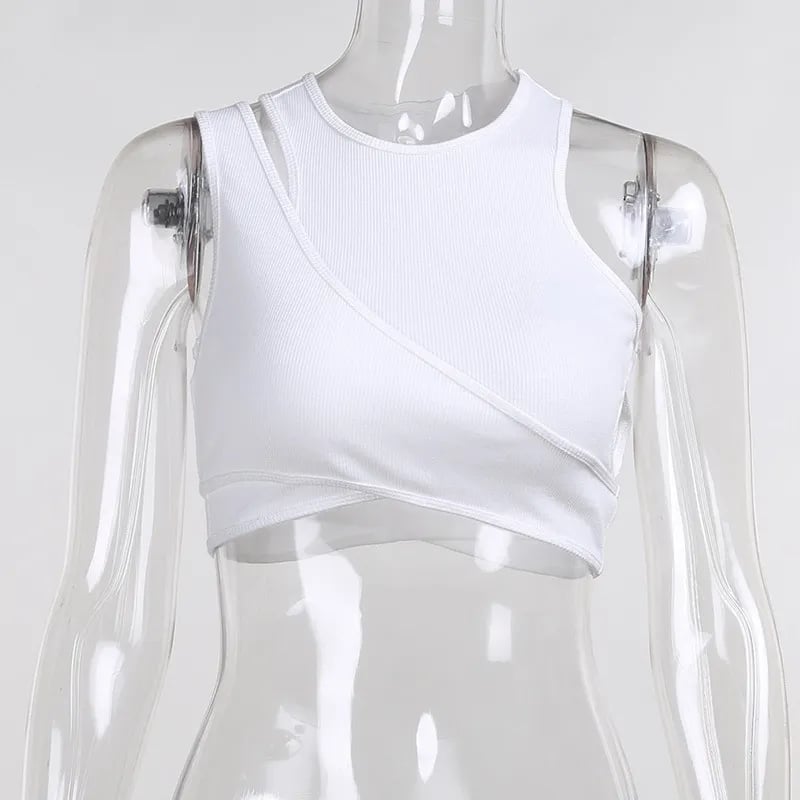 Asymmetrical Ribbed Tank Top