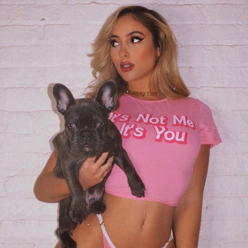 Cute It’s Not Me Pink Letter Crop Top Short Sleeve Shirt Tee T-shirt E-Girl Kawaii Korean Japanese Harajuku Chinese Retro Streetwear Aesthetic