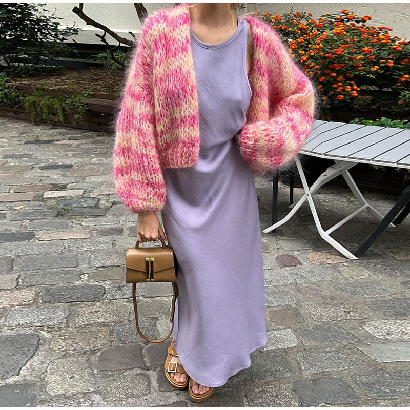 Pink Lantern Sleeve Sweater