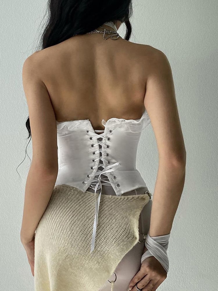 White Bustier Corset Top