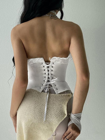 White Bustier Corset Top