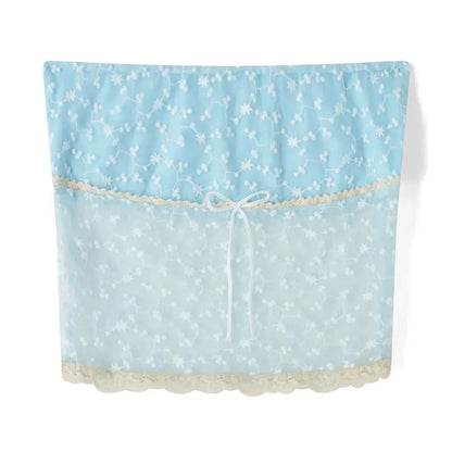 Blue Lace Trim Tube Top