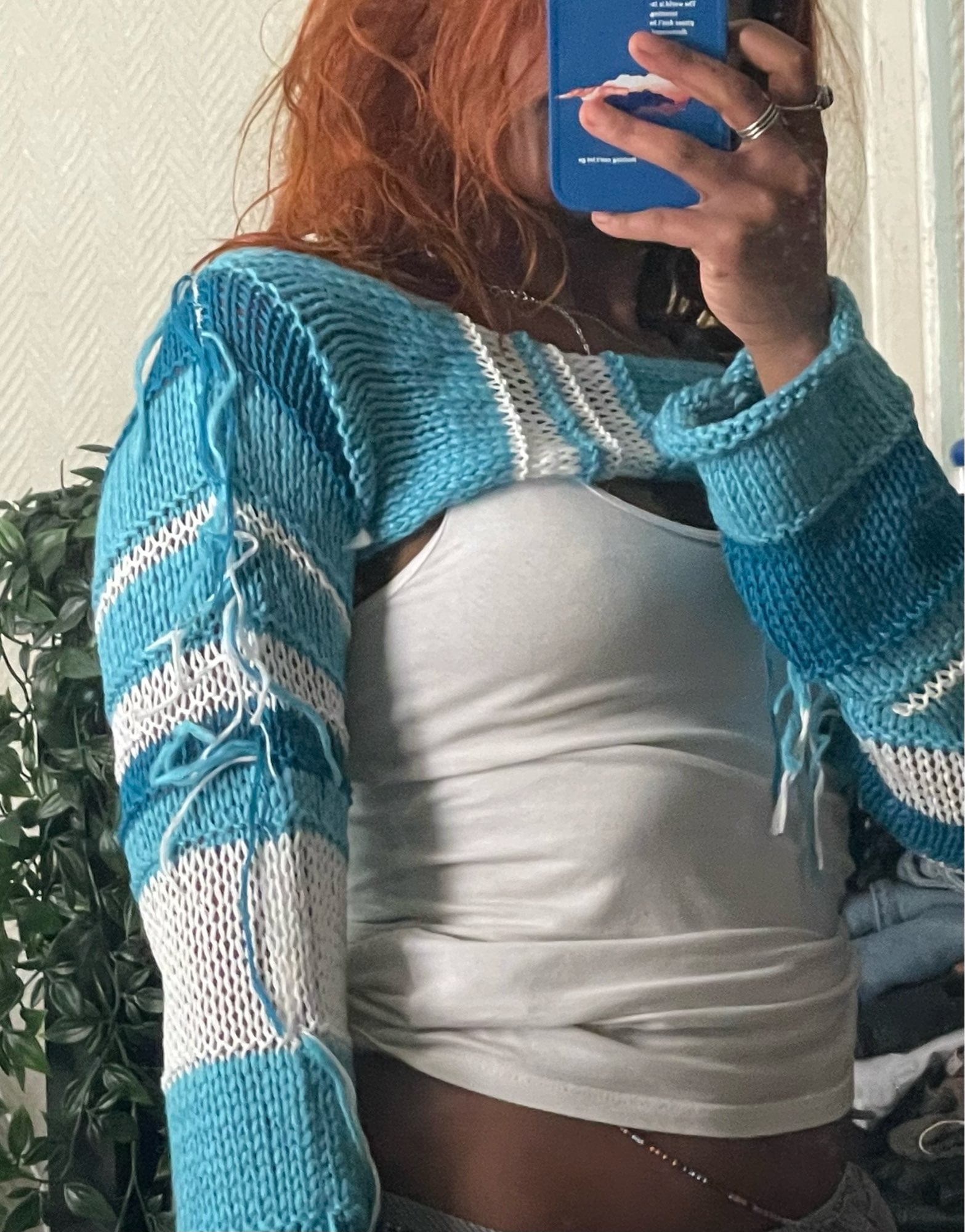 Black & White Crochet Long Sleeve Shirt