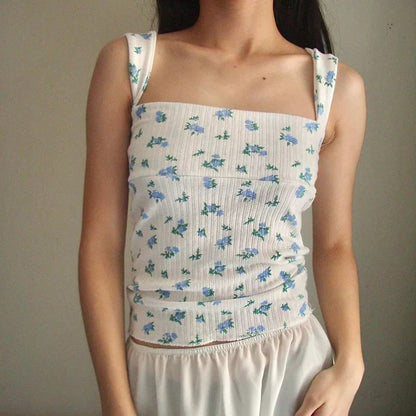 Vintage Floral Print Tank Top