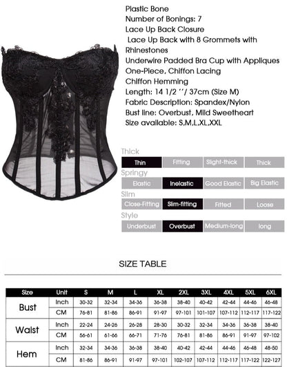 Pink Chiffon Lace Corset