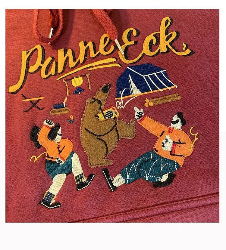Cute Vintage Retro Camping Print Oversize Loose Hoodie Sweater Sweatshirt Pullover Jumper Casual E-Girl Kawaii Korean Japanese Harajuku Streetwear