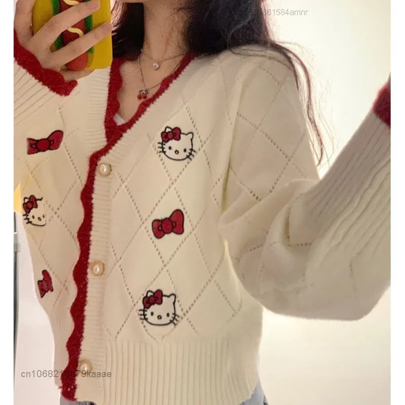 Cat Anime Print Cardigan