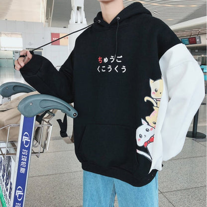 Cute Cat Kitten Cartoon Oversized Sweater Long Sleeve Shirt Top Pullover Hoodie Sweatshirt E-Girl Kawaii Korean Japanese Harajuku Retro Streetwear
