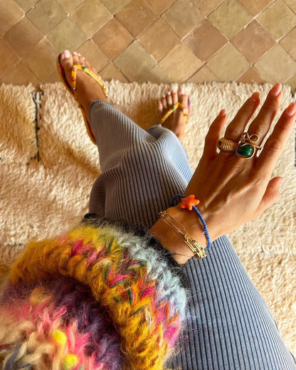 Colorful Striped Smock Sweater
