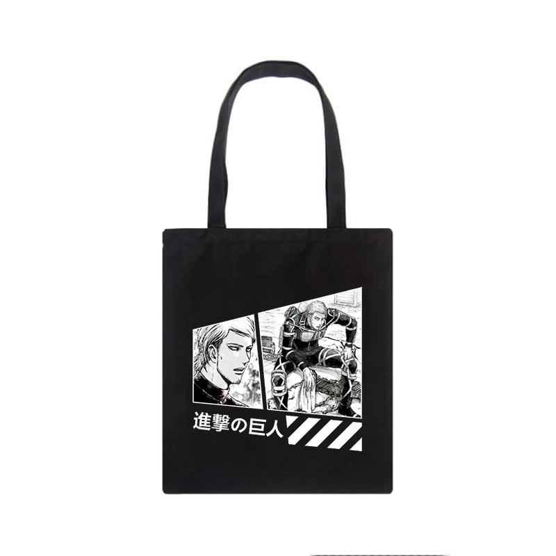 Cute Titan Anime Cartoon Print Canvas Tote Bag Shopping Shoulder Bag Aesthetic Casual Summer E-Girl Kawaii Korean Japanese Harajuku