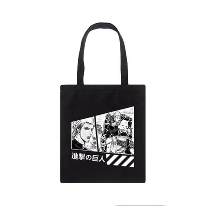 Cute Titan Anime Cartoon Print Canvas Tote Bag Shopping Shoulder Bag Aesthetic Casual Summer E-Girl Kawaii Korean Japanese Harajuku