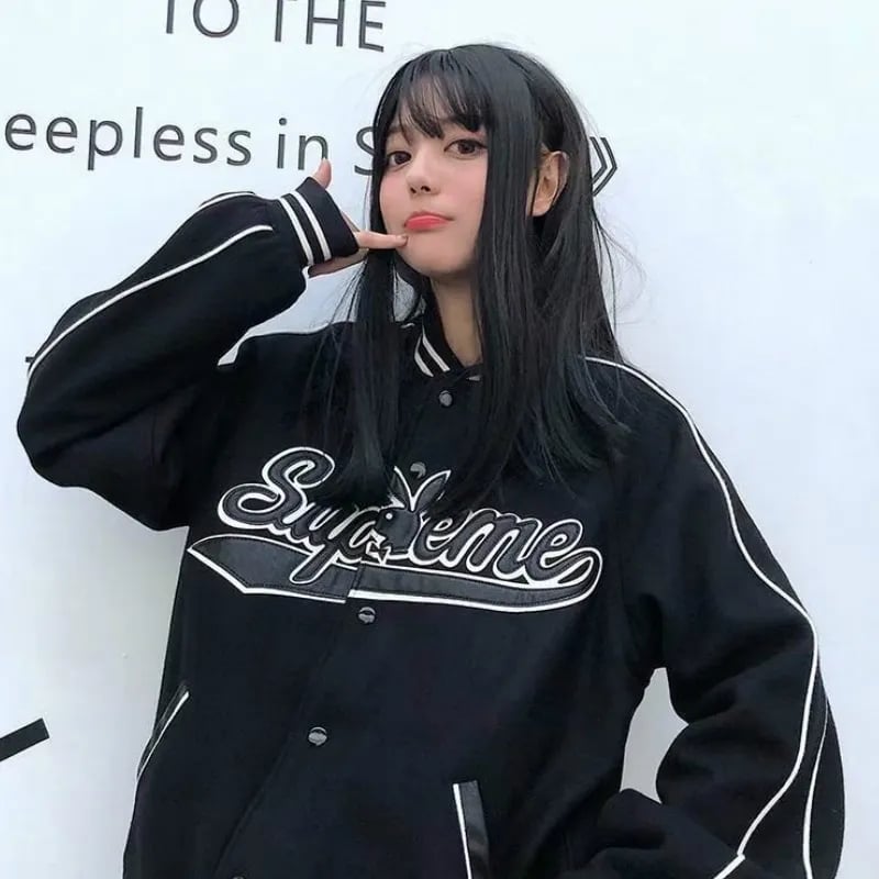 Black Oversized Baseball Jacket
