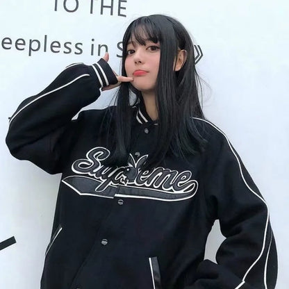 Black Oversized Baseball Jacket
