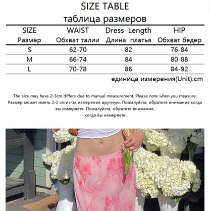 Pink Floral Low Waist Skirt