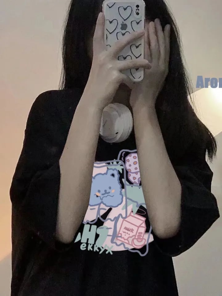 Gummy Bear Print Short Sleeve T-shirt
