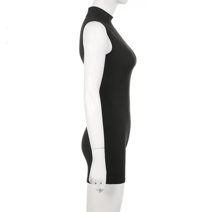 Black Sleeveless Bodycon Jumpsuit