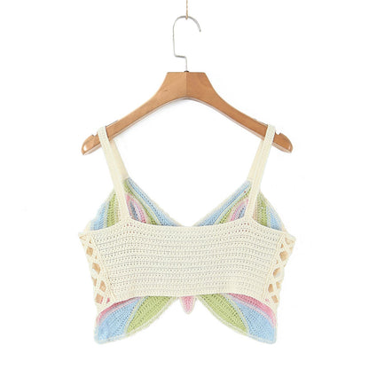 Butterfly Knit Crochet Top