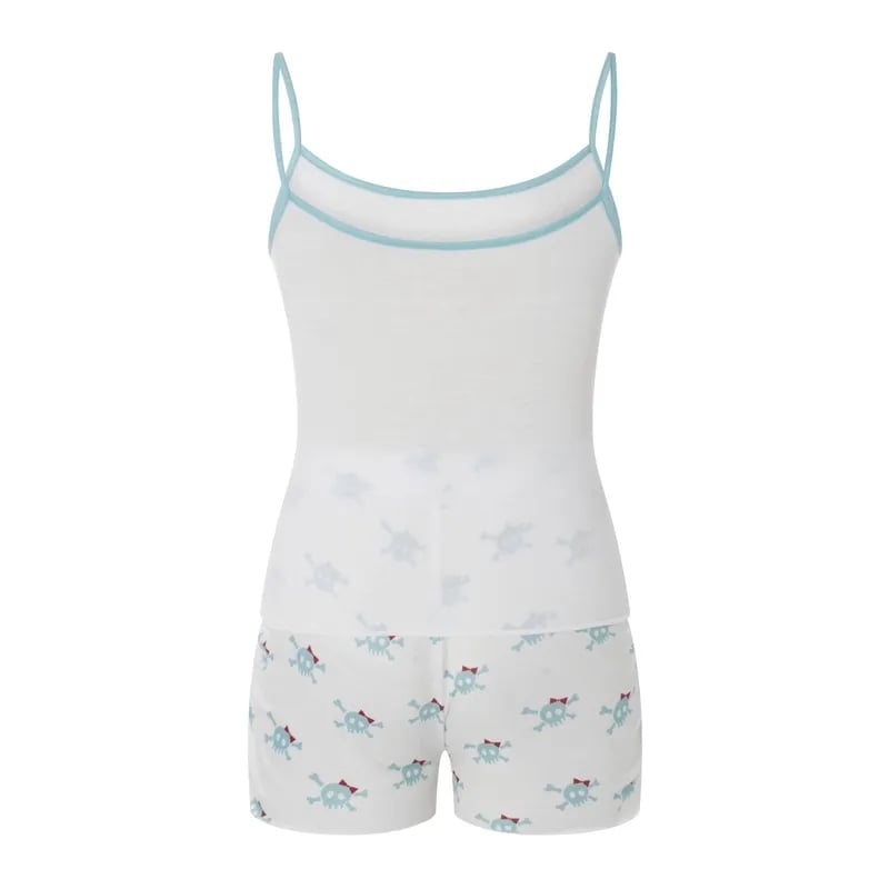 2PCS Pirate Skull Frill Camisole + Shorts
