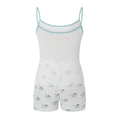 2PCS Pirate Skull Frill Camisole + Shorts