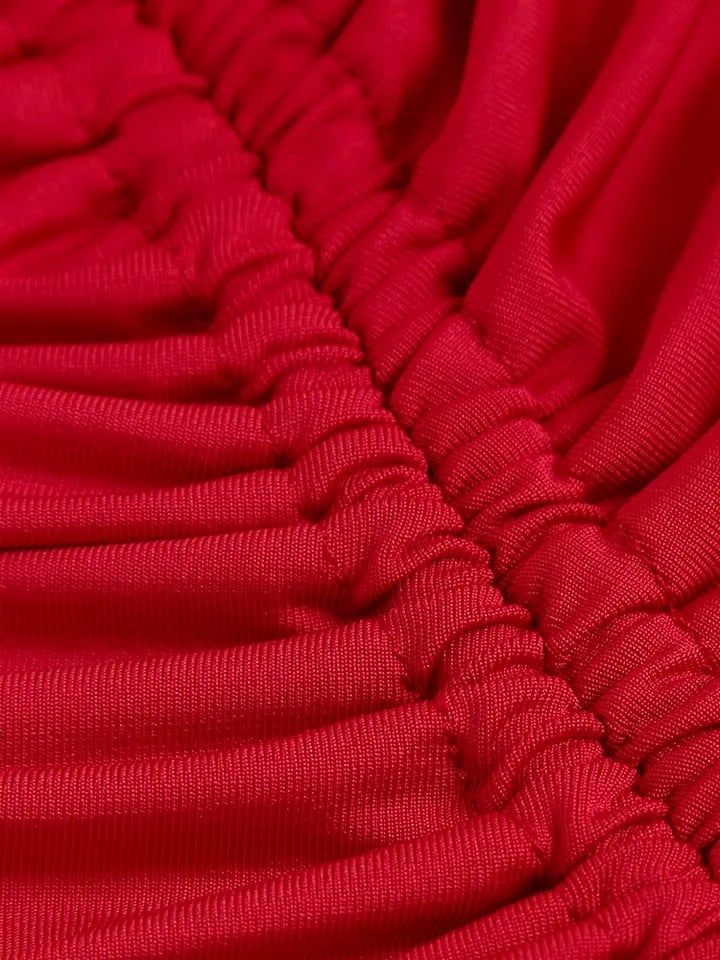 Red Slit Asymmetrical Dress