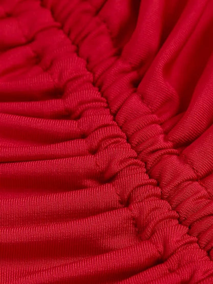 Red Slit Asymmetrical Dress