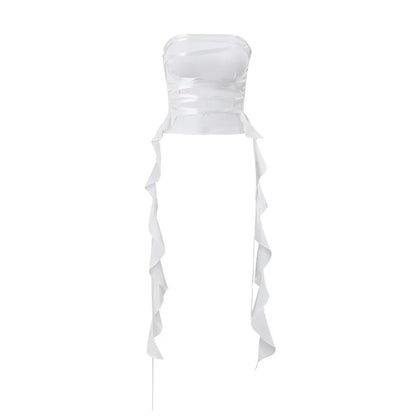 Bandage Ribbon Lace Up Tube Top