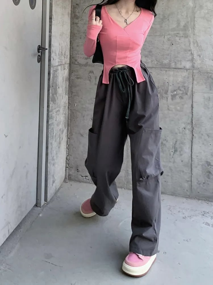 Pink Oversized Baggy Cargo Pants