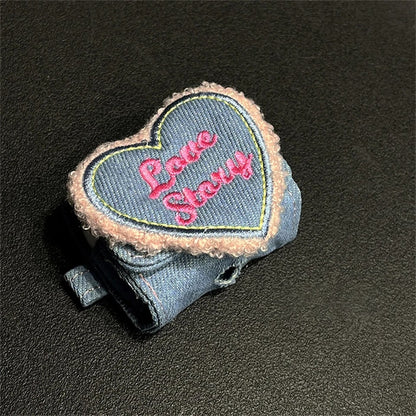 3D Denim Love Heart Coin Purse