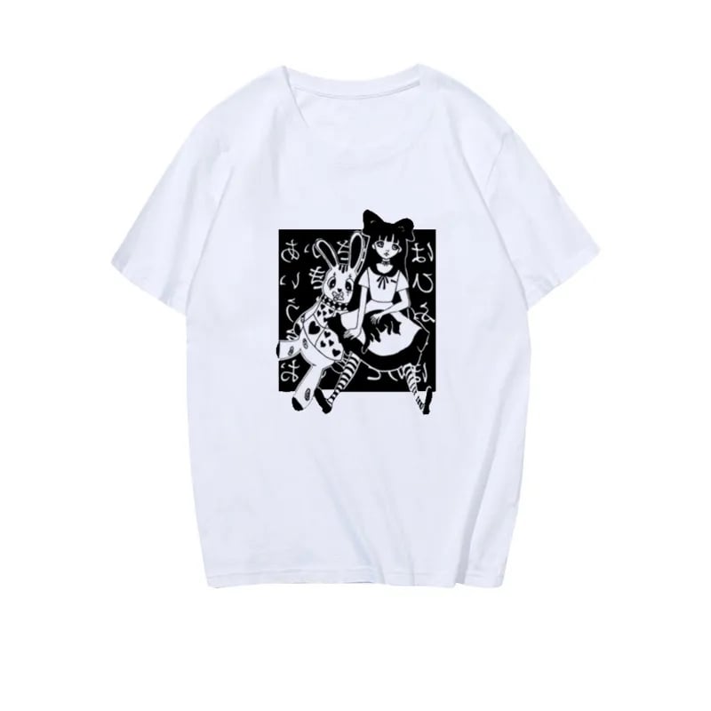 Anime Girl Doll Print Short Sleeve T-shirt