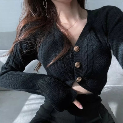Pink Crop Top Long Sleeve Cardigan