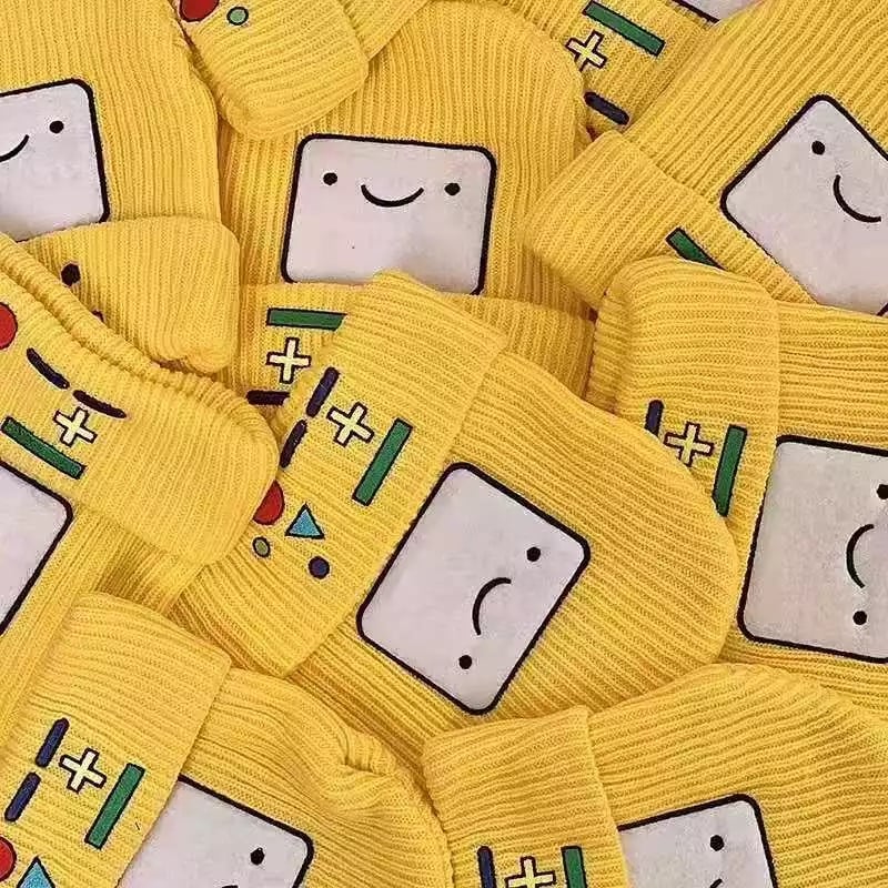 Cute BMO Game Boy Cartoon Embroidery Beanie Knit Winter Cap Hat Unisex Aesthetic Casual Summer E-Girl Kawaii Korean Japanese Harajuku