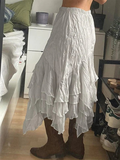 Lace Splice High Waist Maxi Skirt