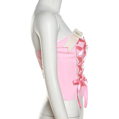 Pink Bow Corset Top
