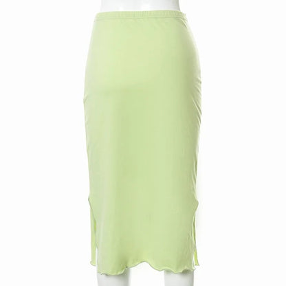 Green Bow High Waist Maxi Skirt