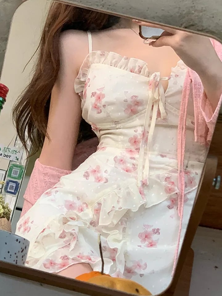 Vintage Floral Sleeveless Midi Dress