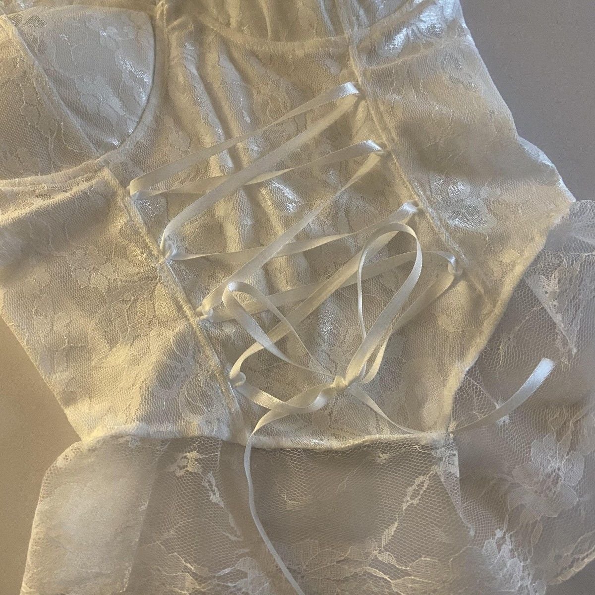 Spaghetti Strap Lace Corset Top