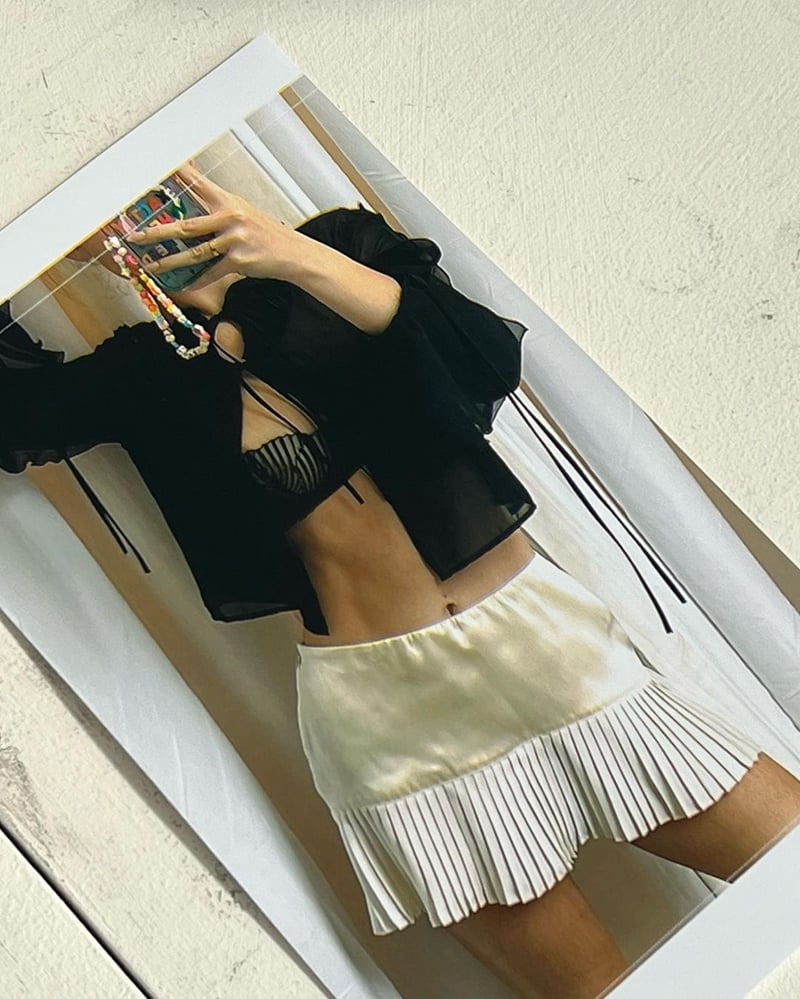 Low Waist Pleated Tennis Mini Skirt