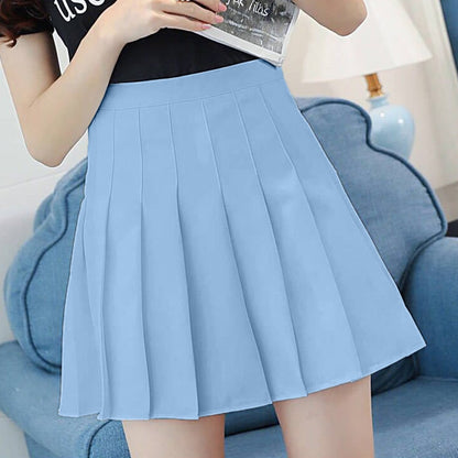 Cute School Girl Pleated High Waisted Tennis Mini Skirts Bottoms E-Girl Kawaii Korean Japanese Harajuku Retro Streetwear Aesthetic