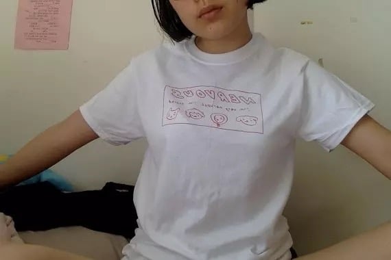 White Nervous Animal Graphic Cartoon Print Loose Oversized Short Sleeve T-shirt Top Summer Causal E-Girl Kawaii Korean Japanese Harajuku Streetwear