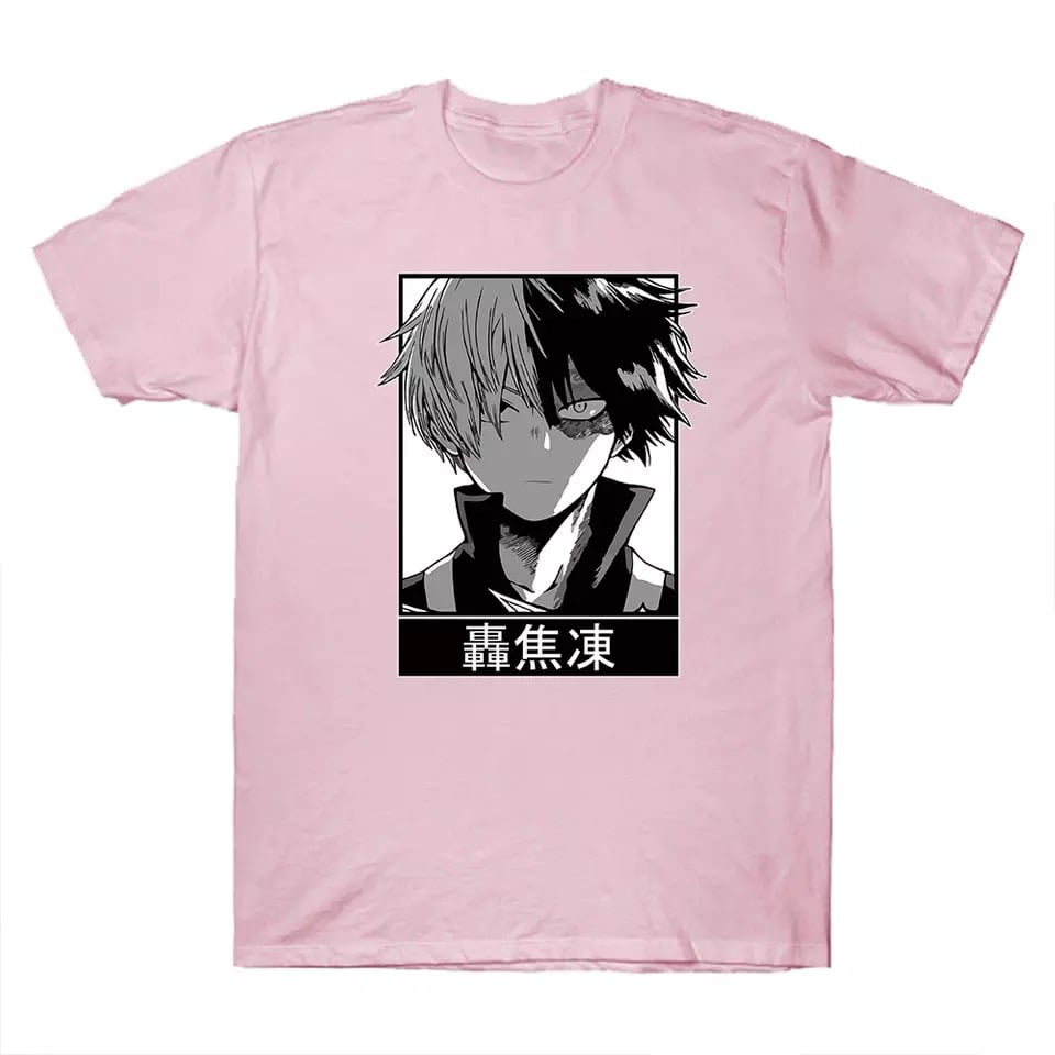 Japanese Anime Superhero Cartoon Print Short Sleeve Shirt T-shirt