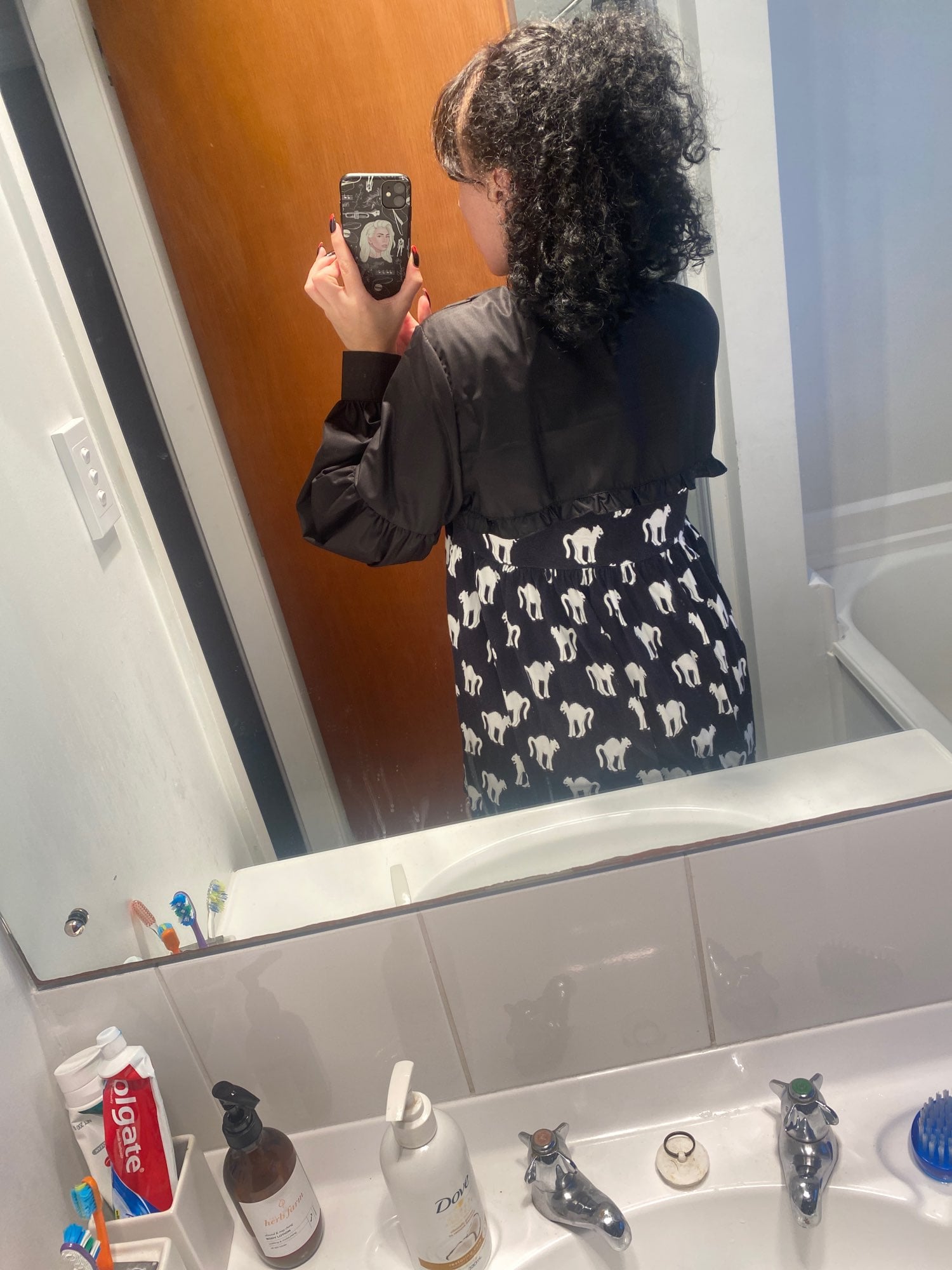 Puff Ruffle Collar Long Sleeve Blouse