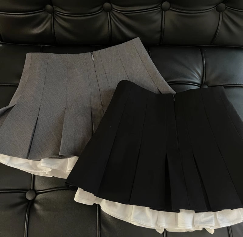 Japanese Pleated A-Line Mini Skirt