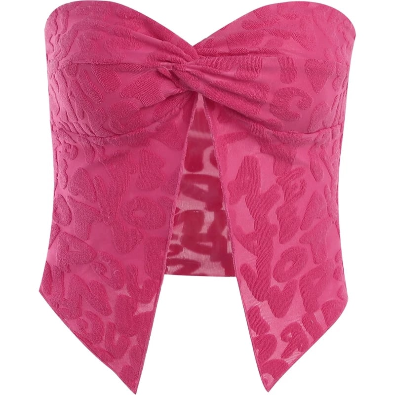 Pink Cropped Tube Top
